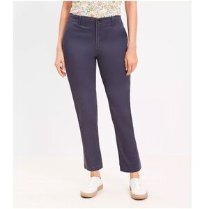 Ann Taylor LOFT The Monroe Slim Twill Stretch Chino High Rise Pants Grey 12